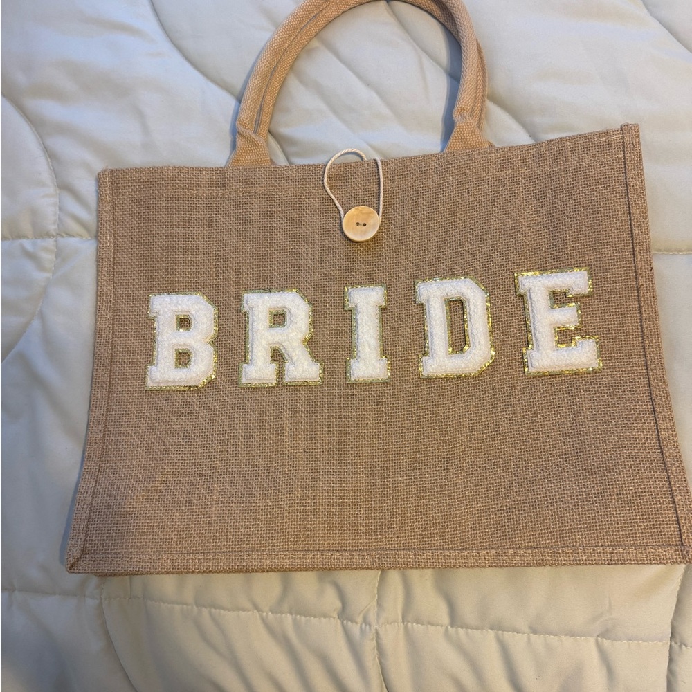 Elegant Tan Bride Tote Bag